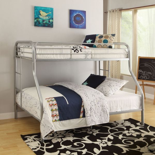 Tritan Twin XL Over Queen Bunk Bed Silver