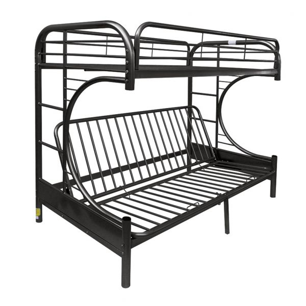 Eclipse Twin XL Over Queen Futon Bunk bed Black
