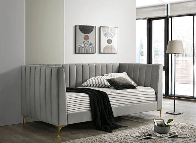 NEOMA Sofá cama individual, gris claro
