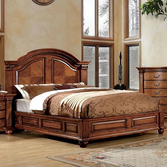 Cama Cal.King Bellagrand de Roble Tabaco Antiguo