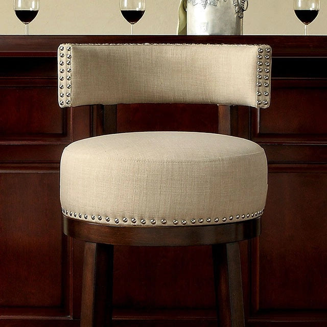 Taburete de bar LYNSEY roble oscuro/beige de 61 cm
