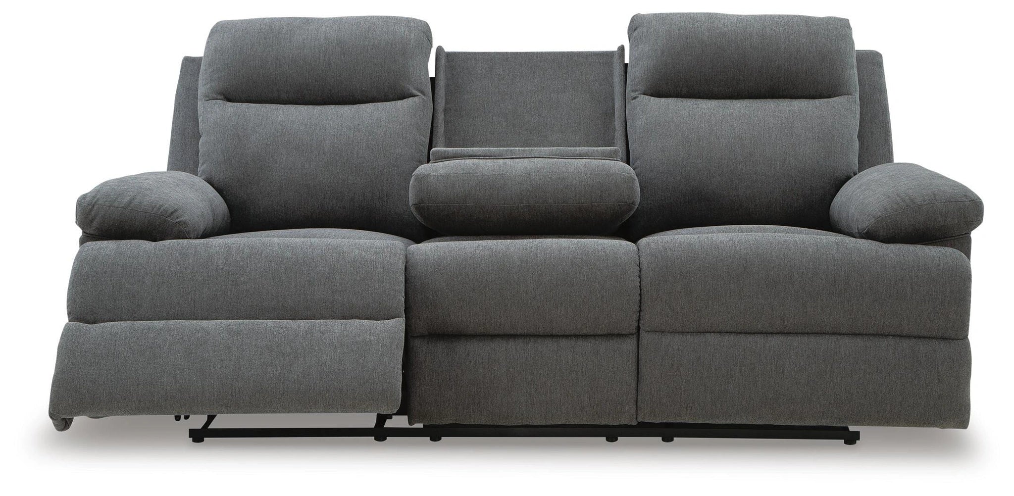 Sofá reclinable de desplazamiento lateral con mesa abatible