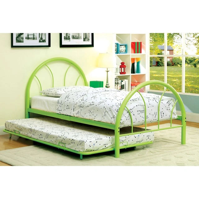 Cama matrimonial Rainbow Negra, Blanca, Plateada, Negra y Verde