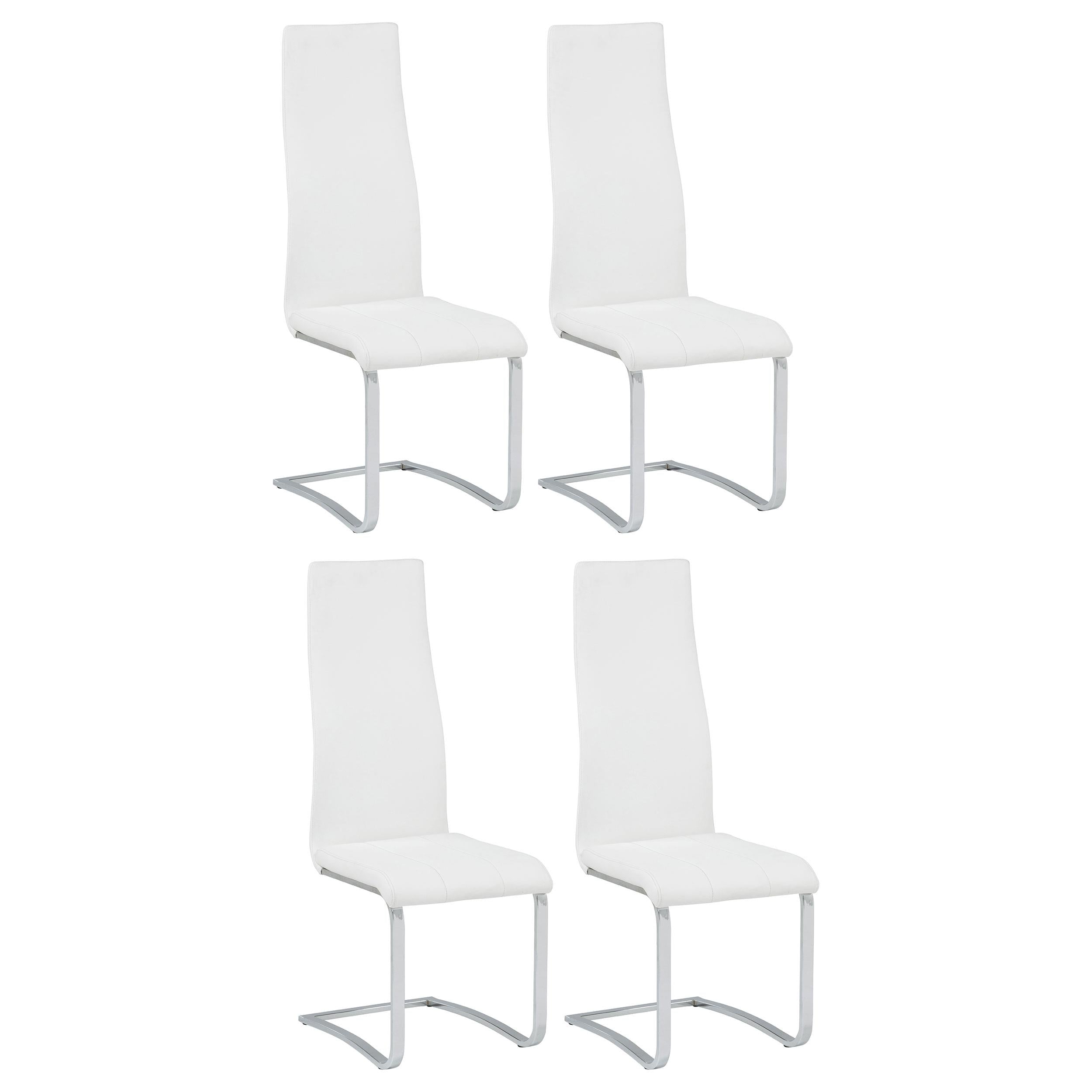 Sillas de comedor de respaldo alto Montclair, negras y cromadas (juego de 4)