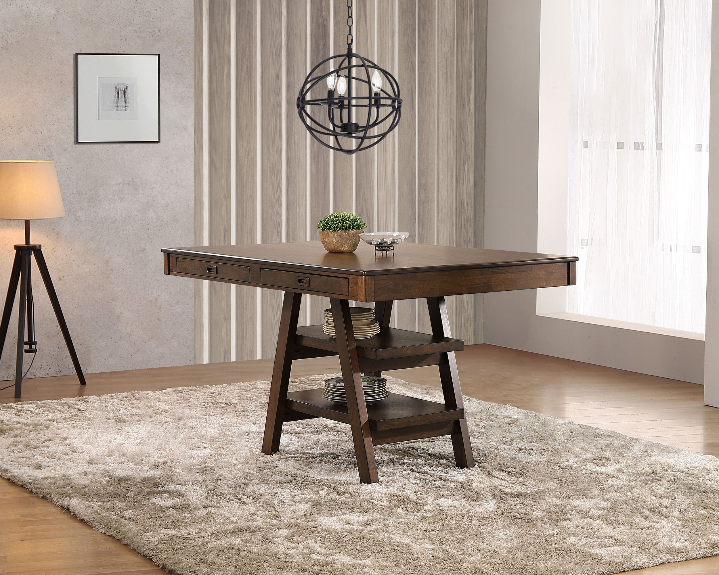 Mesa de comedor a la altura de la encimera Dewey