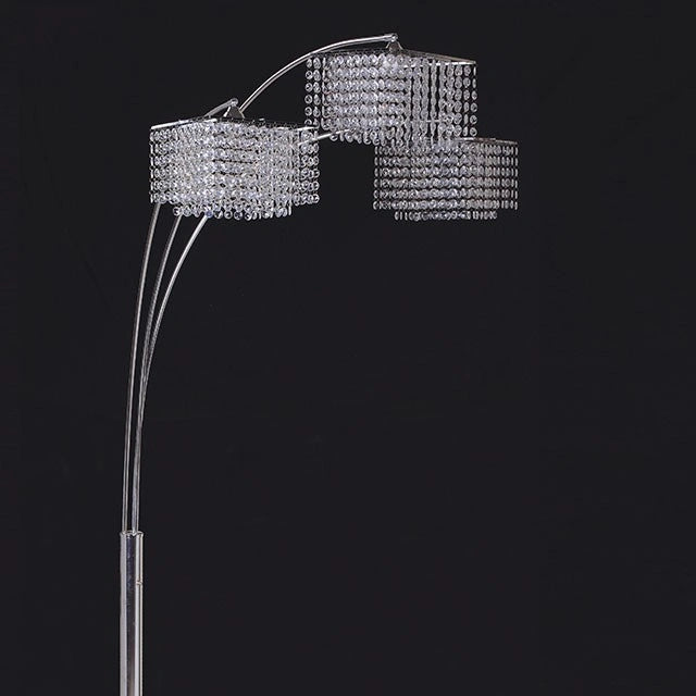 Lámpara arqueada TINA, cristal colgante