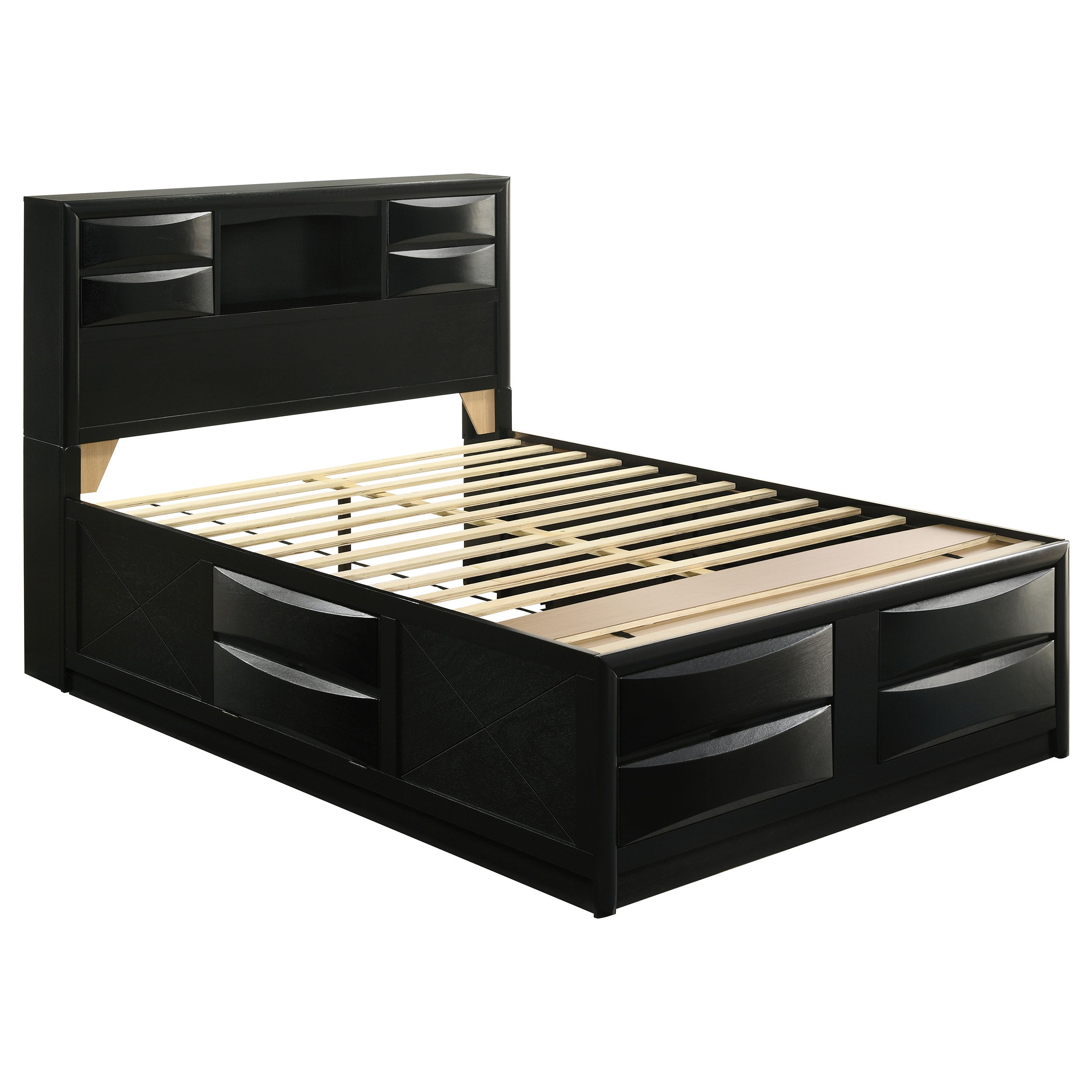 Cama con plataforma de almacenamiento Briana Bookcase