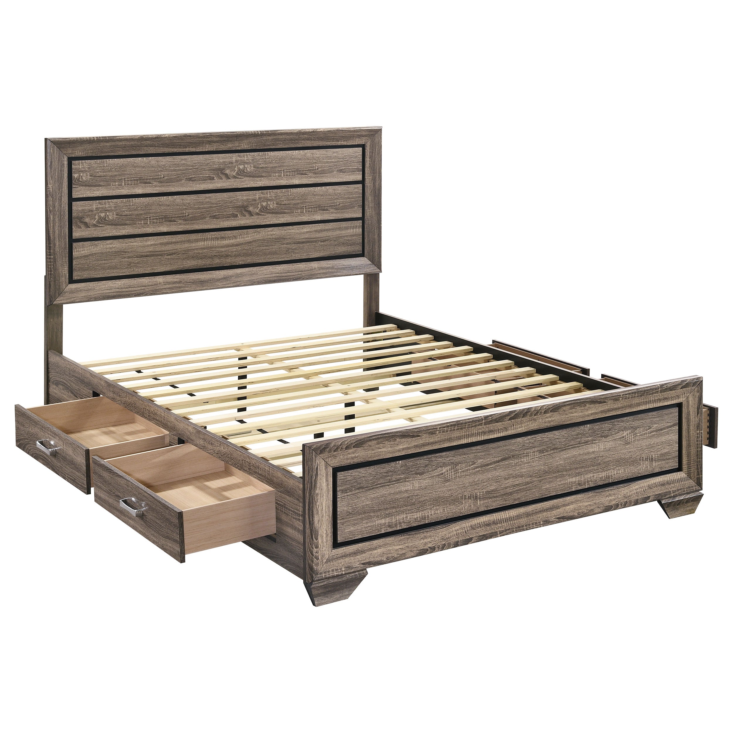 Cama con almacenamiento de plataforma Kauffman Panel