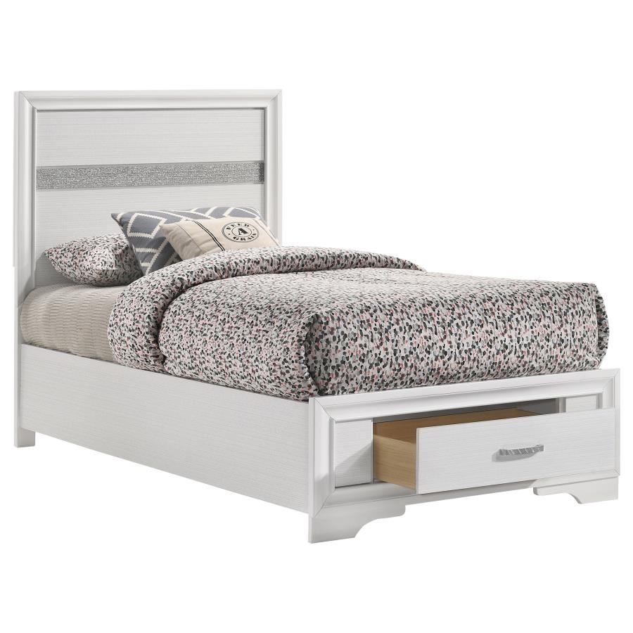 Cama con almacenaje doble Miranda blanca