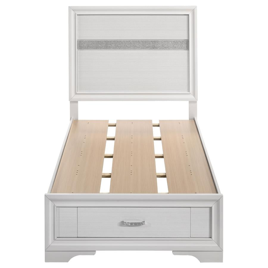 Cama con almacenaje doble Miranda blanca