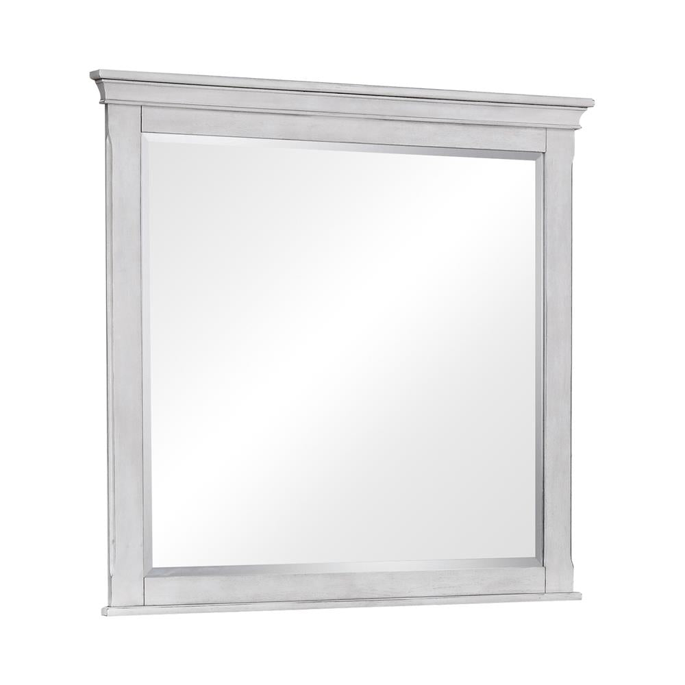 Espejo de cómoda rectangular Franco, blanco antiguo