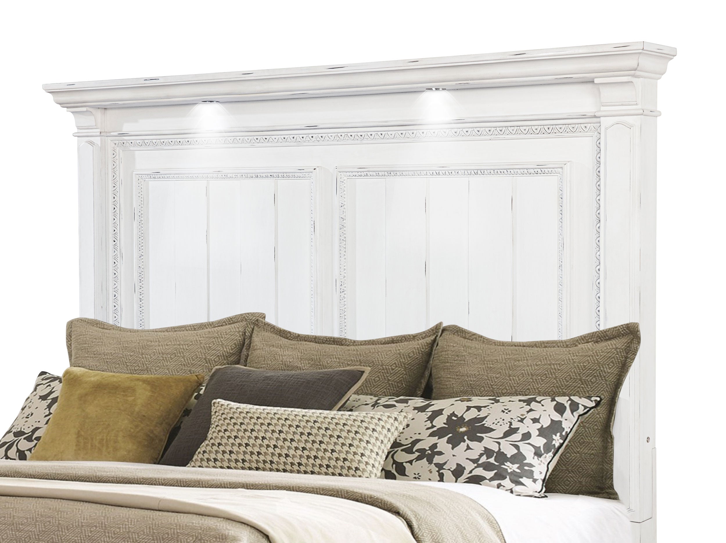 Cama McKinney con panel y luces LED