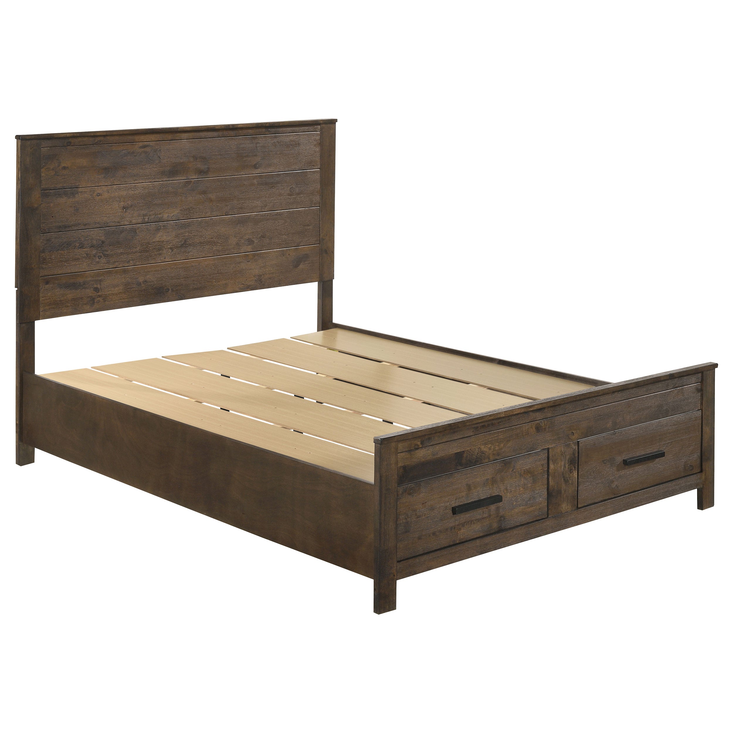 Cama con plataforma y almacenamiento Woodmont Panel