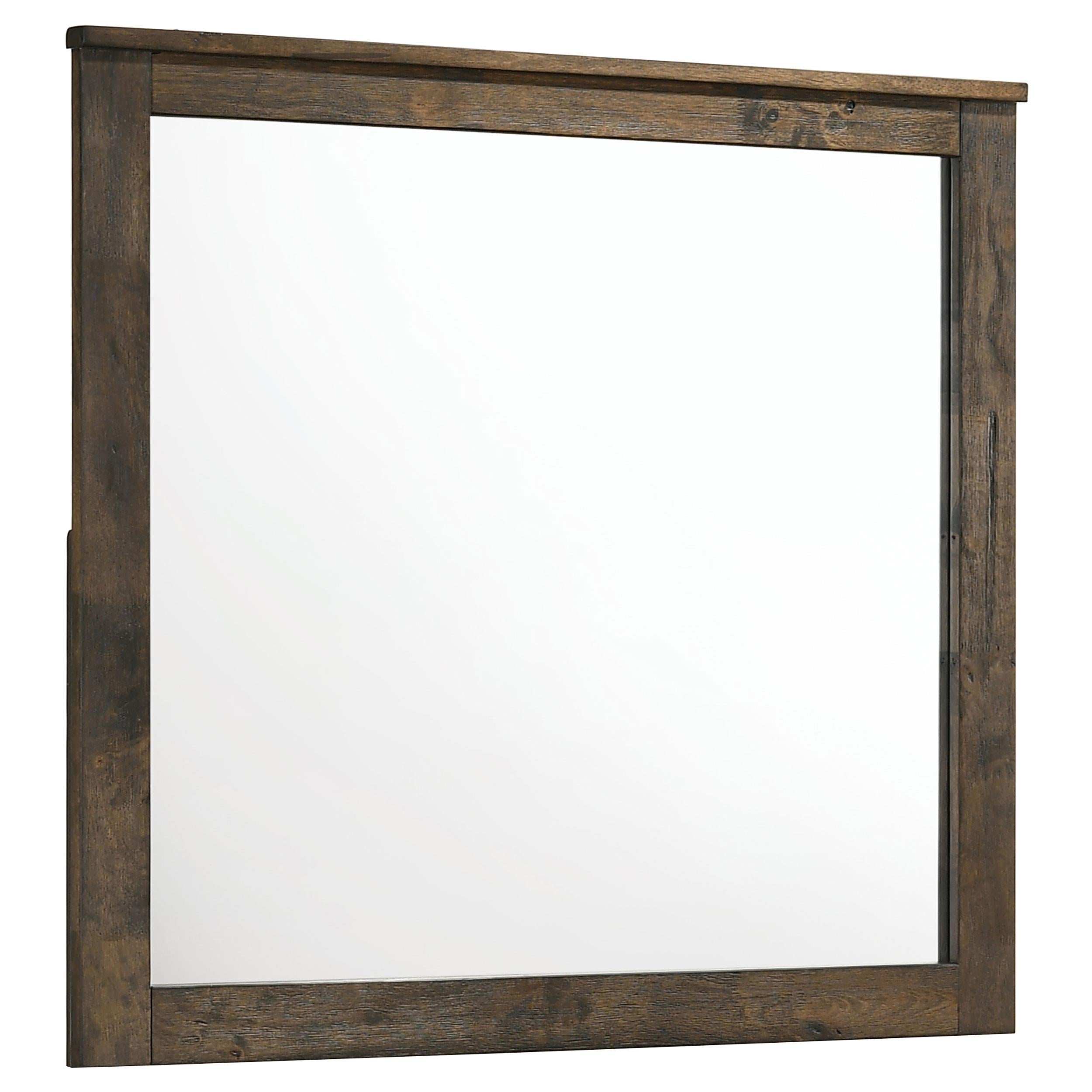 Espejo de cómoda rectangular Woodmont marrón dorado rústico