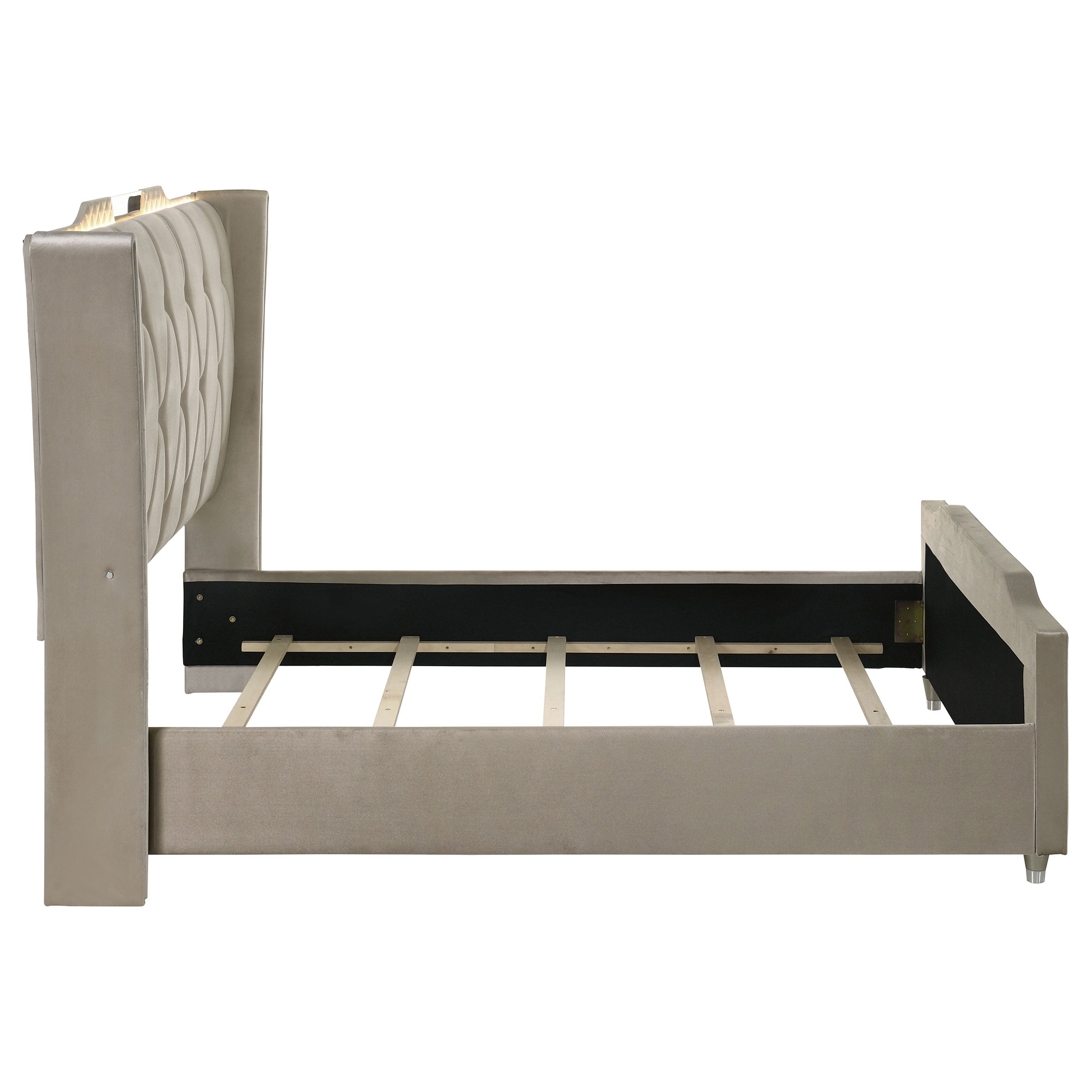 Cama con respaldo de ala Lorient con iluminación LED