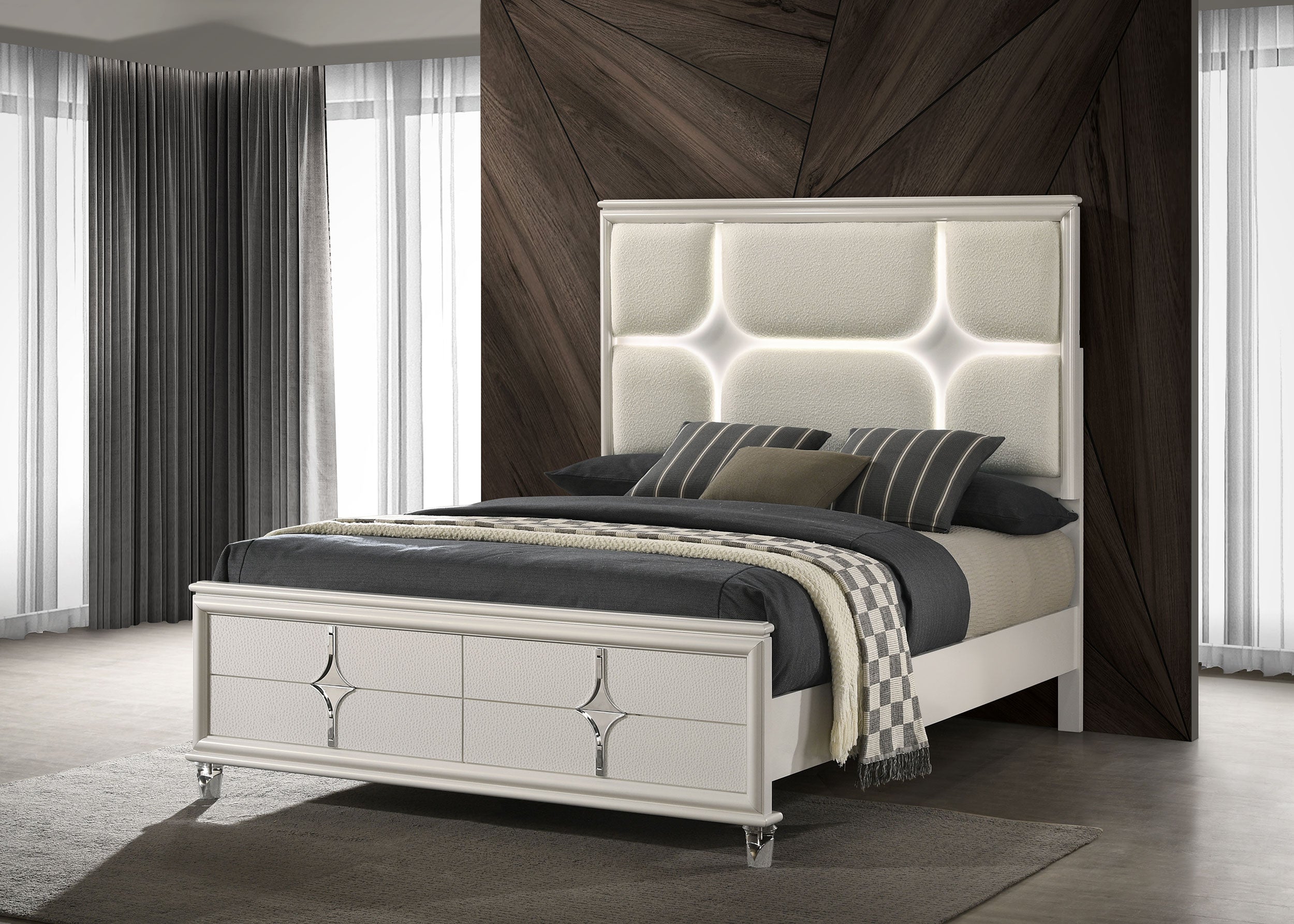 Olivia Panel Bed with LED Lighting