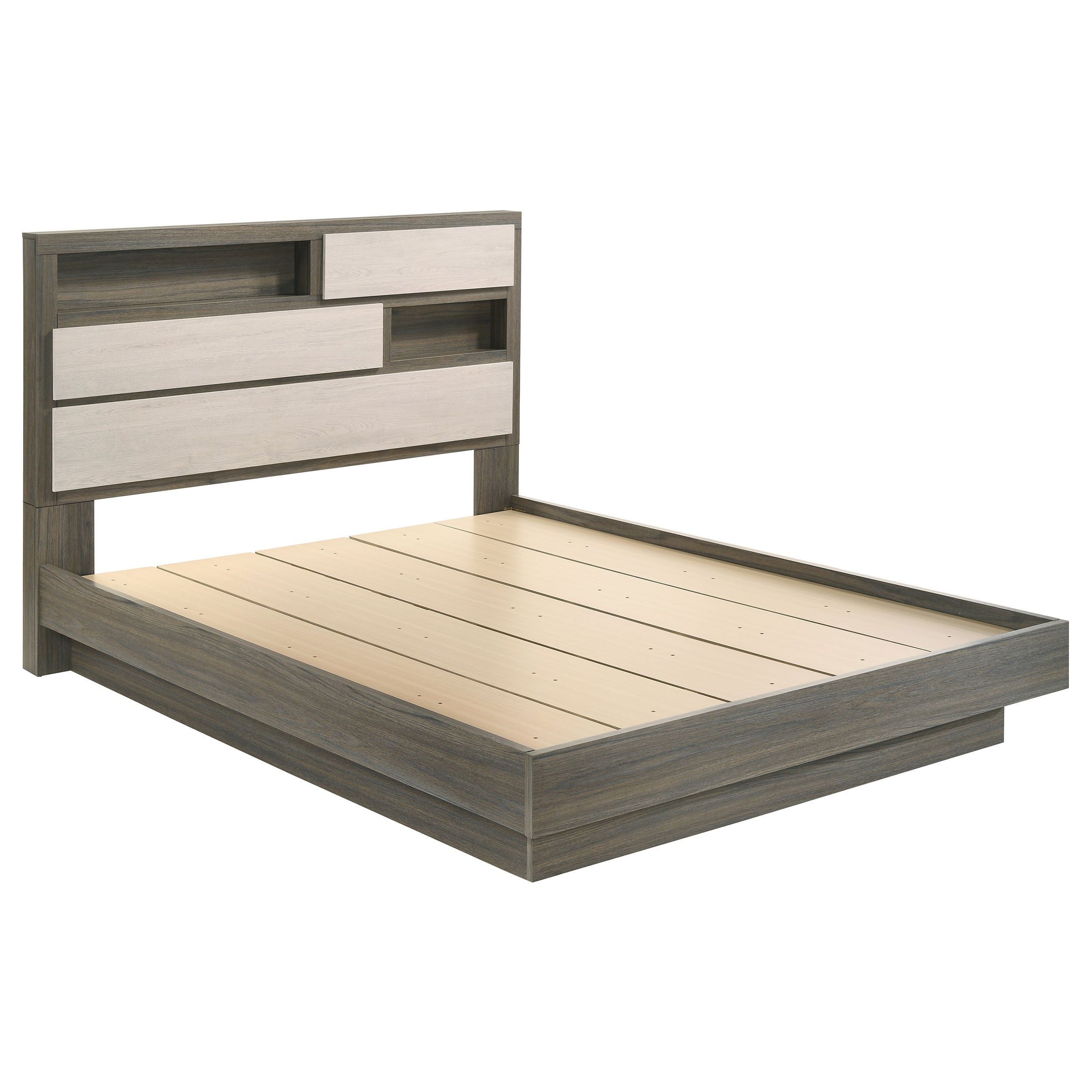 Cama de plataforma con librero Fenwick