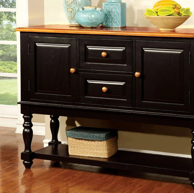 Servidor Mayville negro/roble envejecido