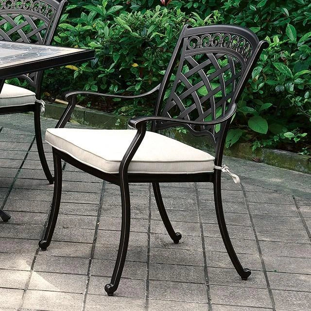 Charissa Sillón antiguo negro/beige (2/caja)