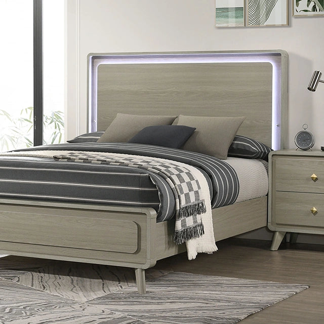 Juego de dormitorio tamaño queen Rainier, gris