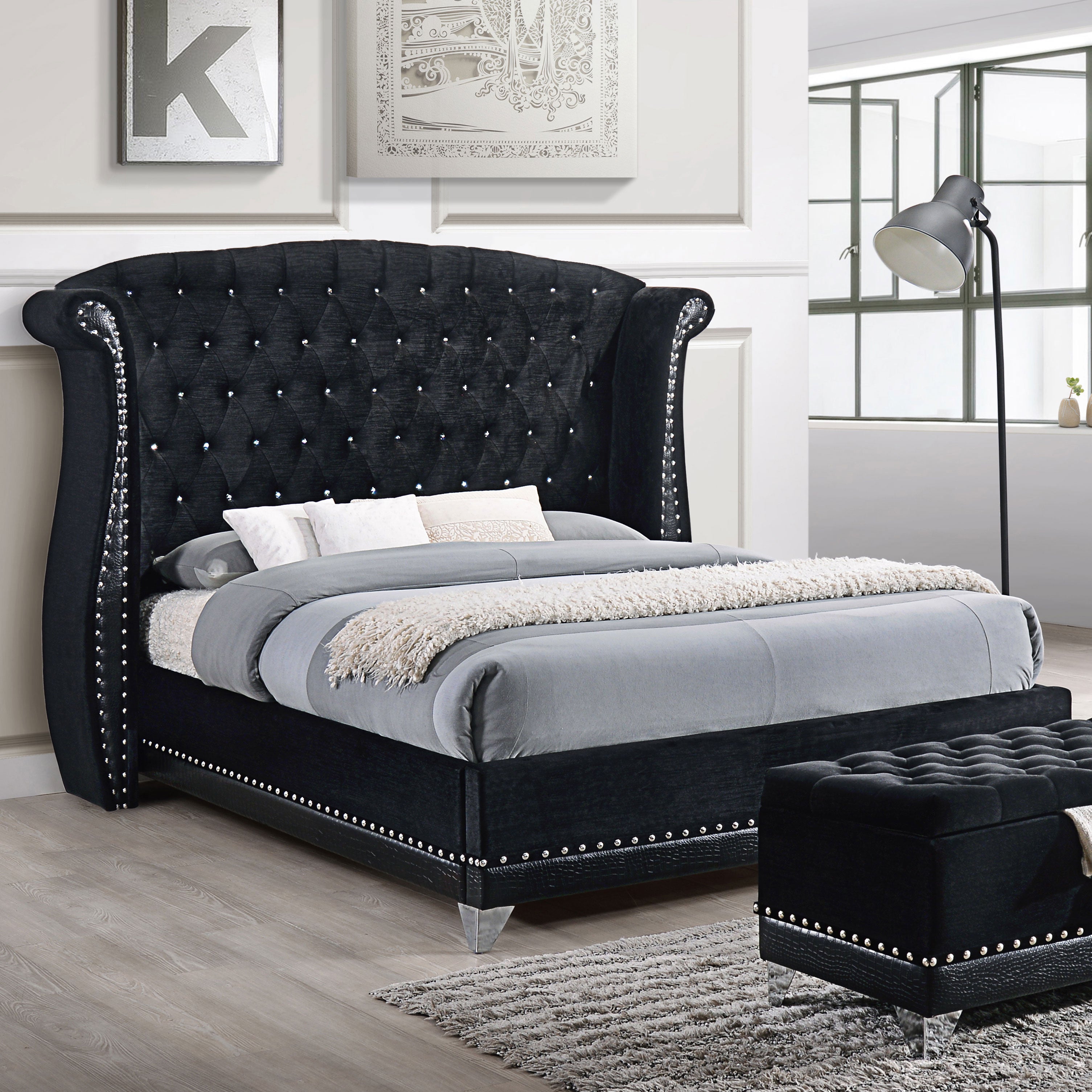 Cama con plataforma Barzini Wingback