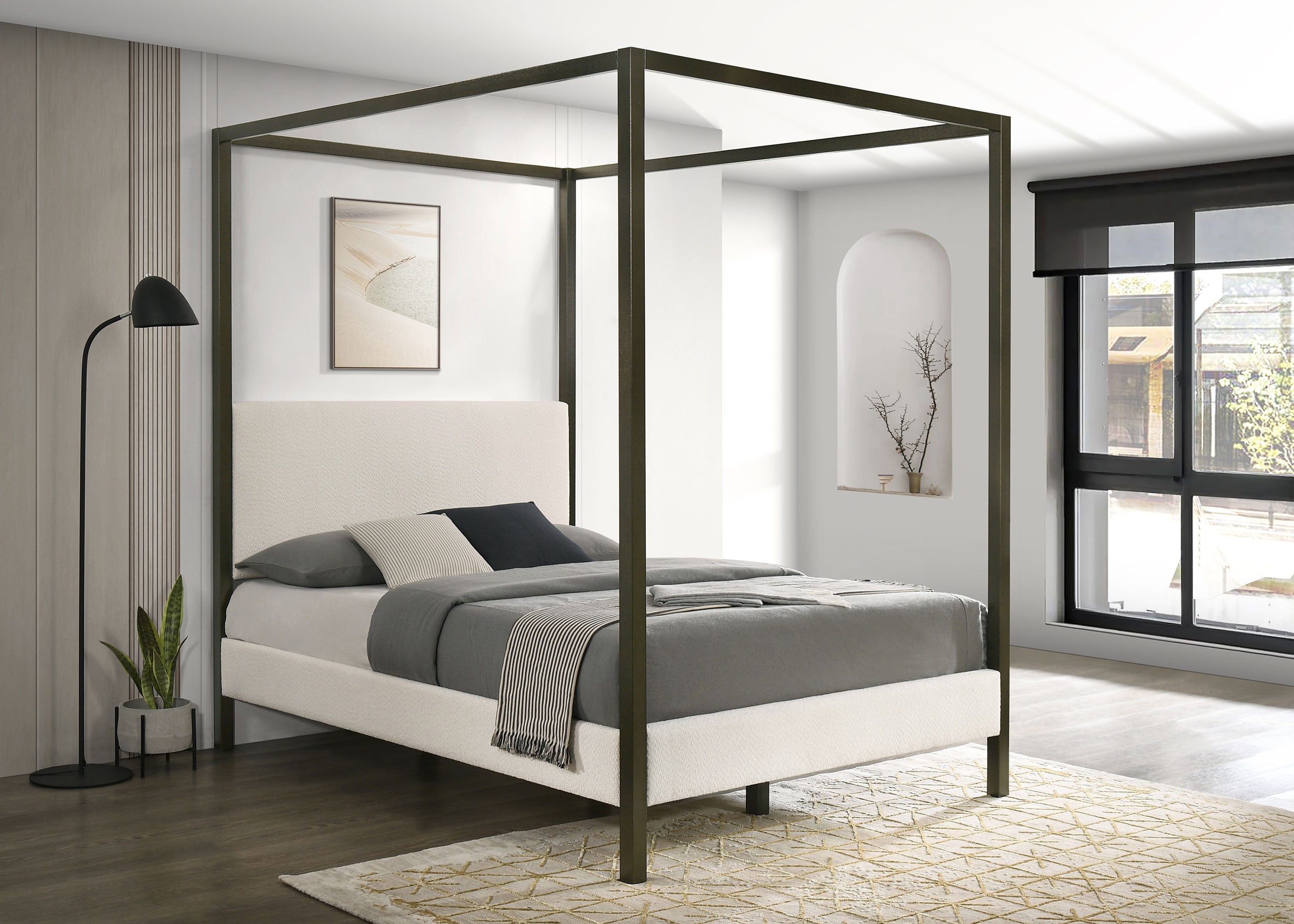 Cama de plataforma con dosel Monroe