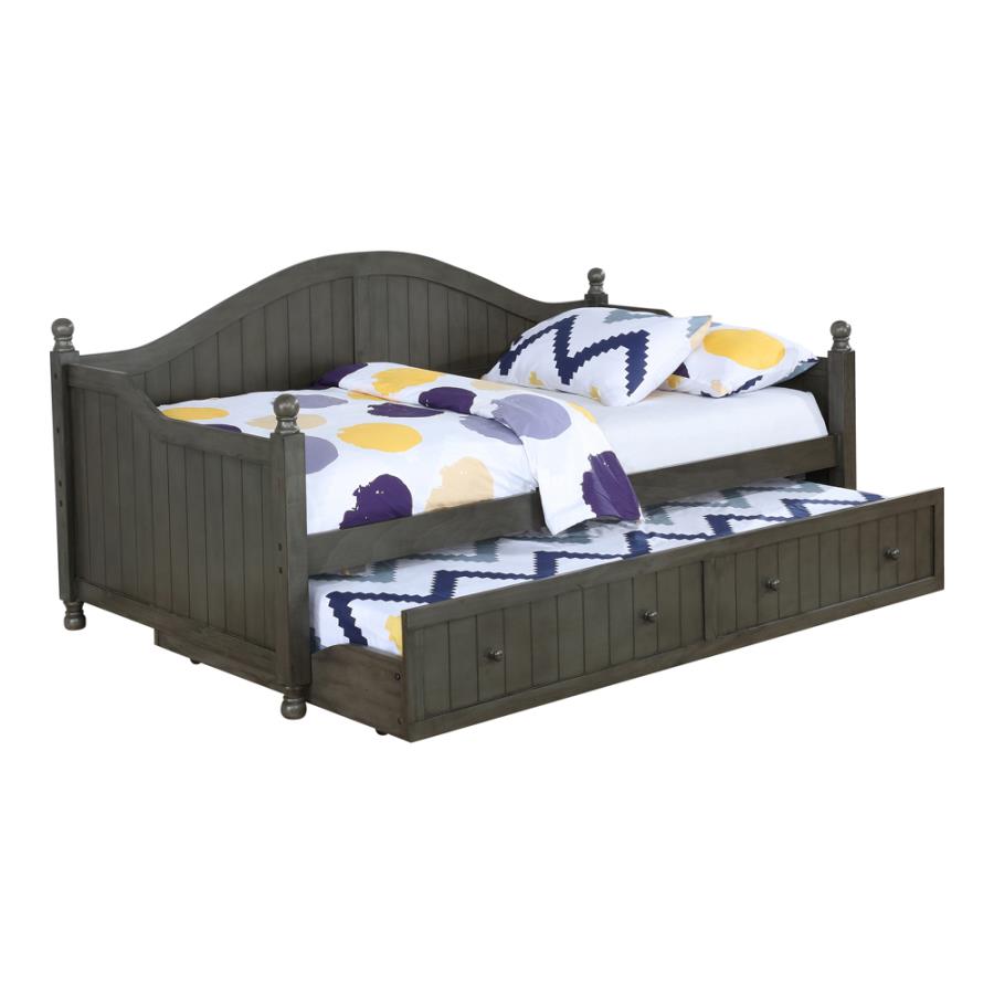 Cama nido doble Julie Ann con cama extraíble, gris cálido