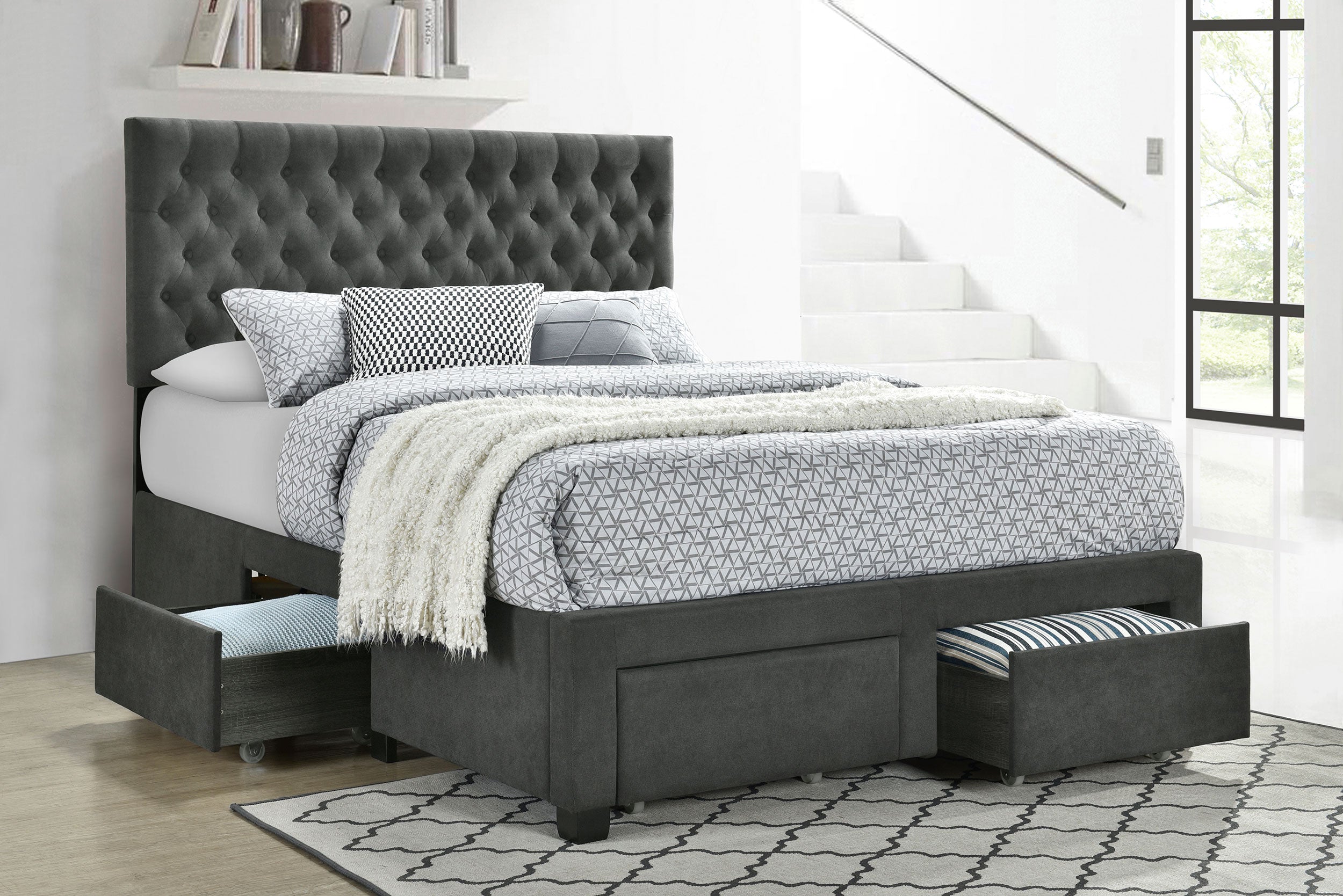 Base de cama con plataforma y almacenaje Soledad