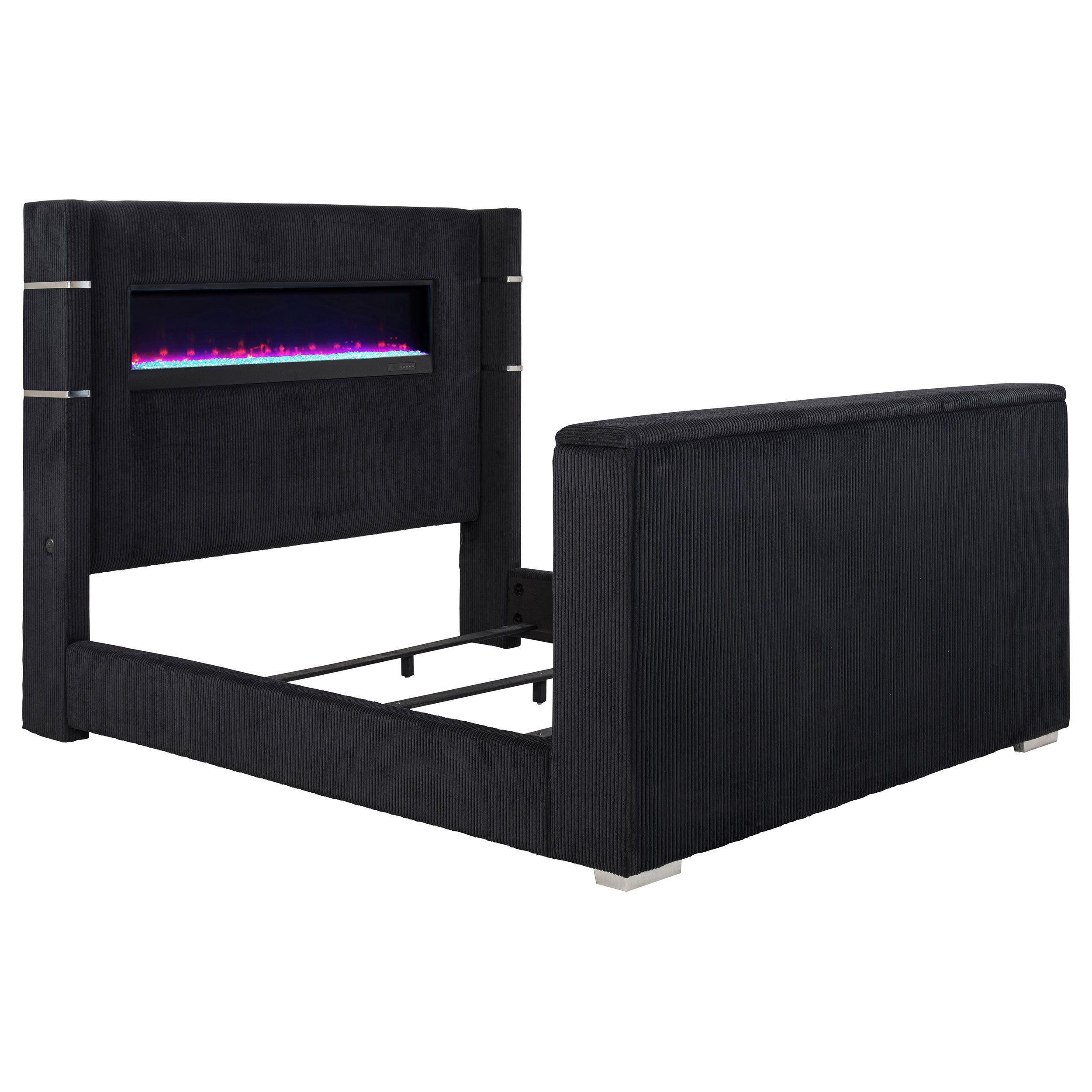 Tisdall Wingback TV Bed with Flame Visualizer