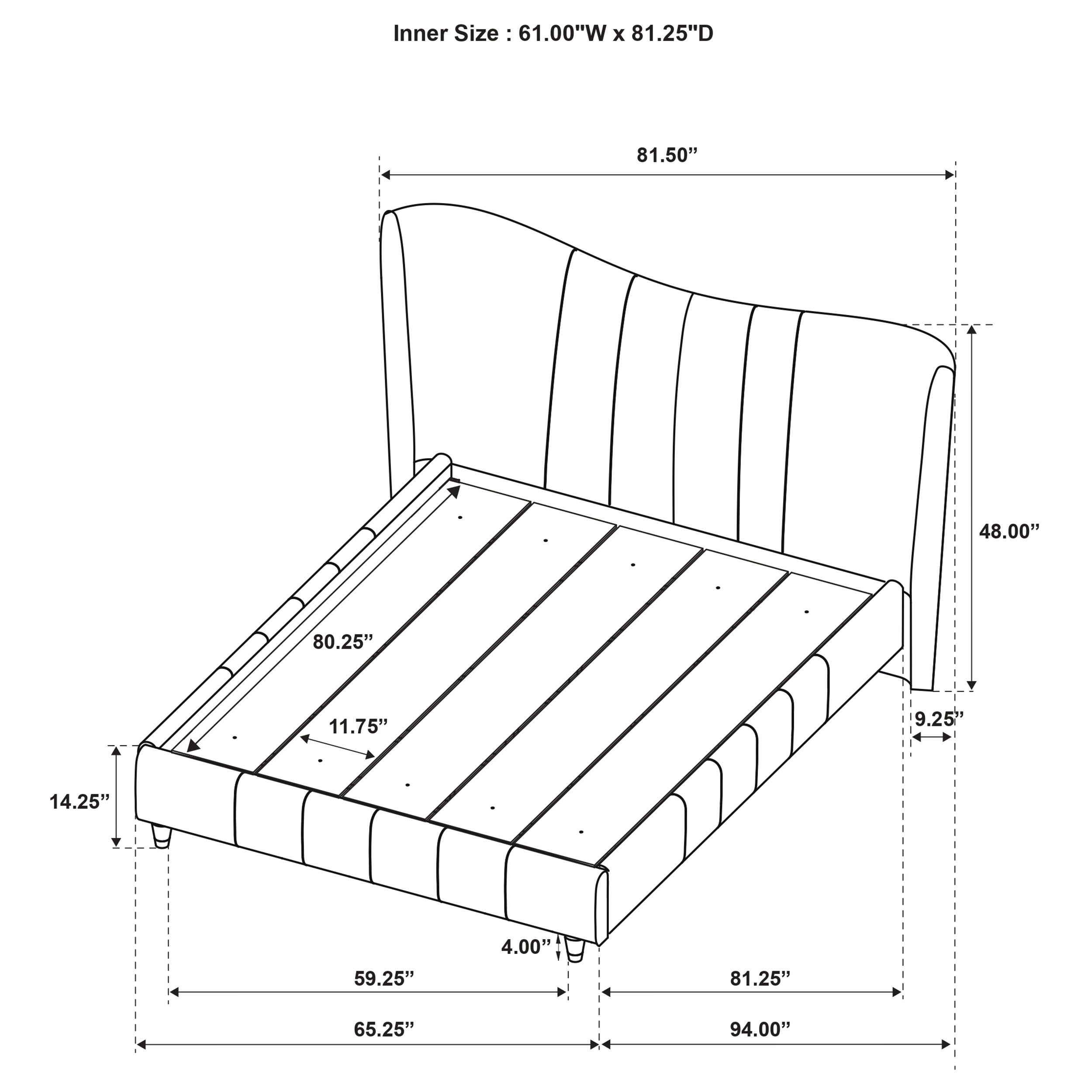 Cama de plataforma Evelyn Panel