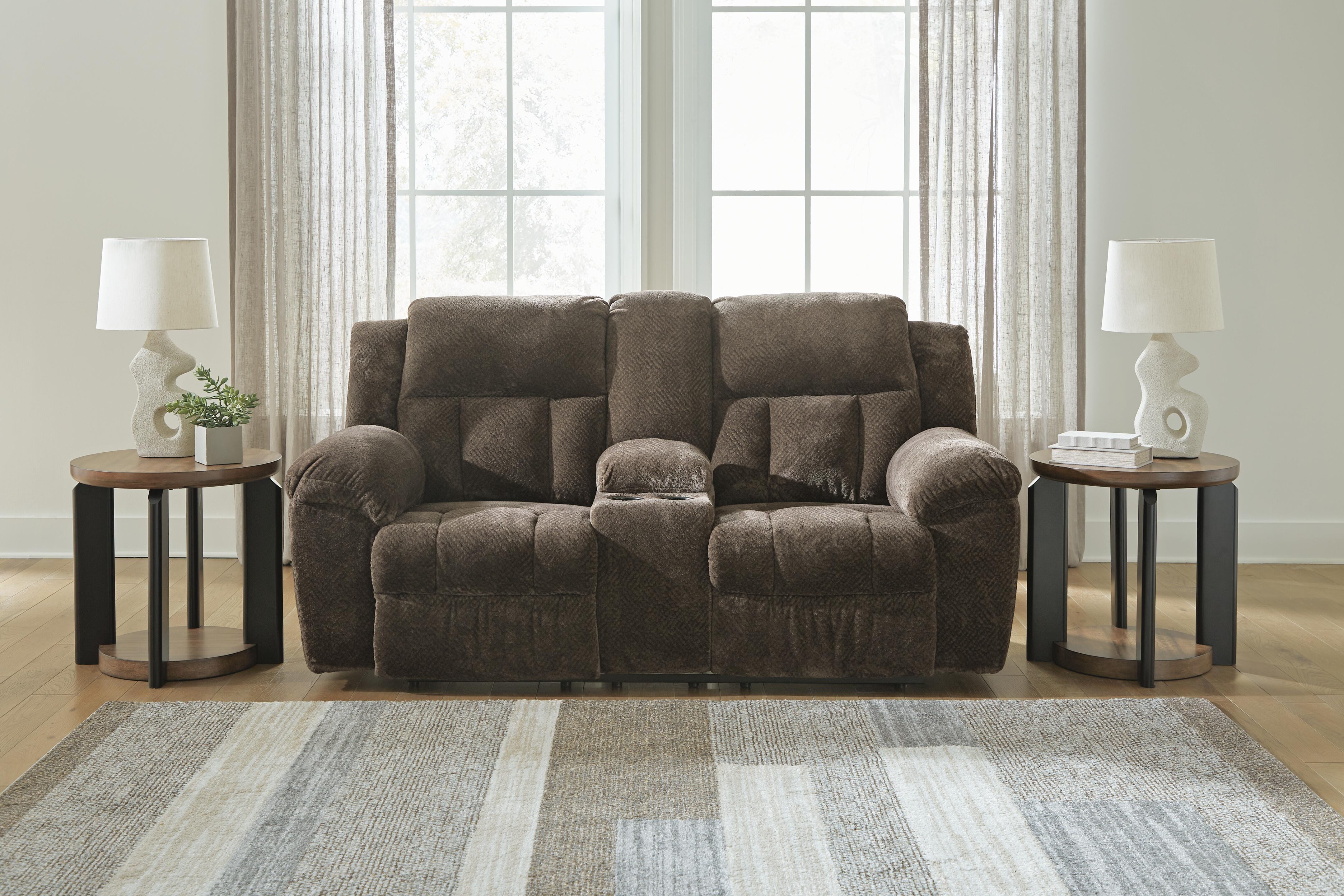 Sofá reclinable Frohn con consola