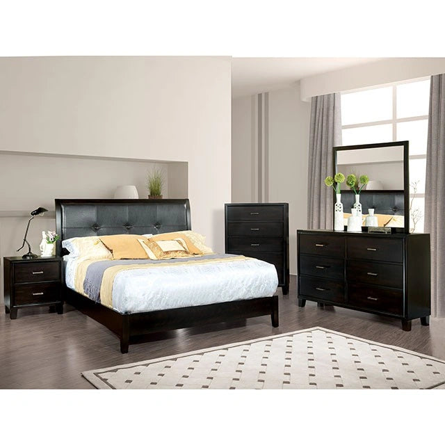 Cama Enrico Queen Marrón, Negro y Cerezo