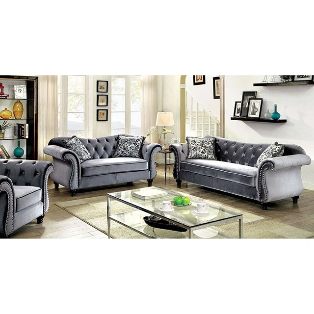 Sillón Jolanda Azul y Gris