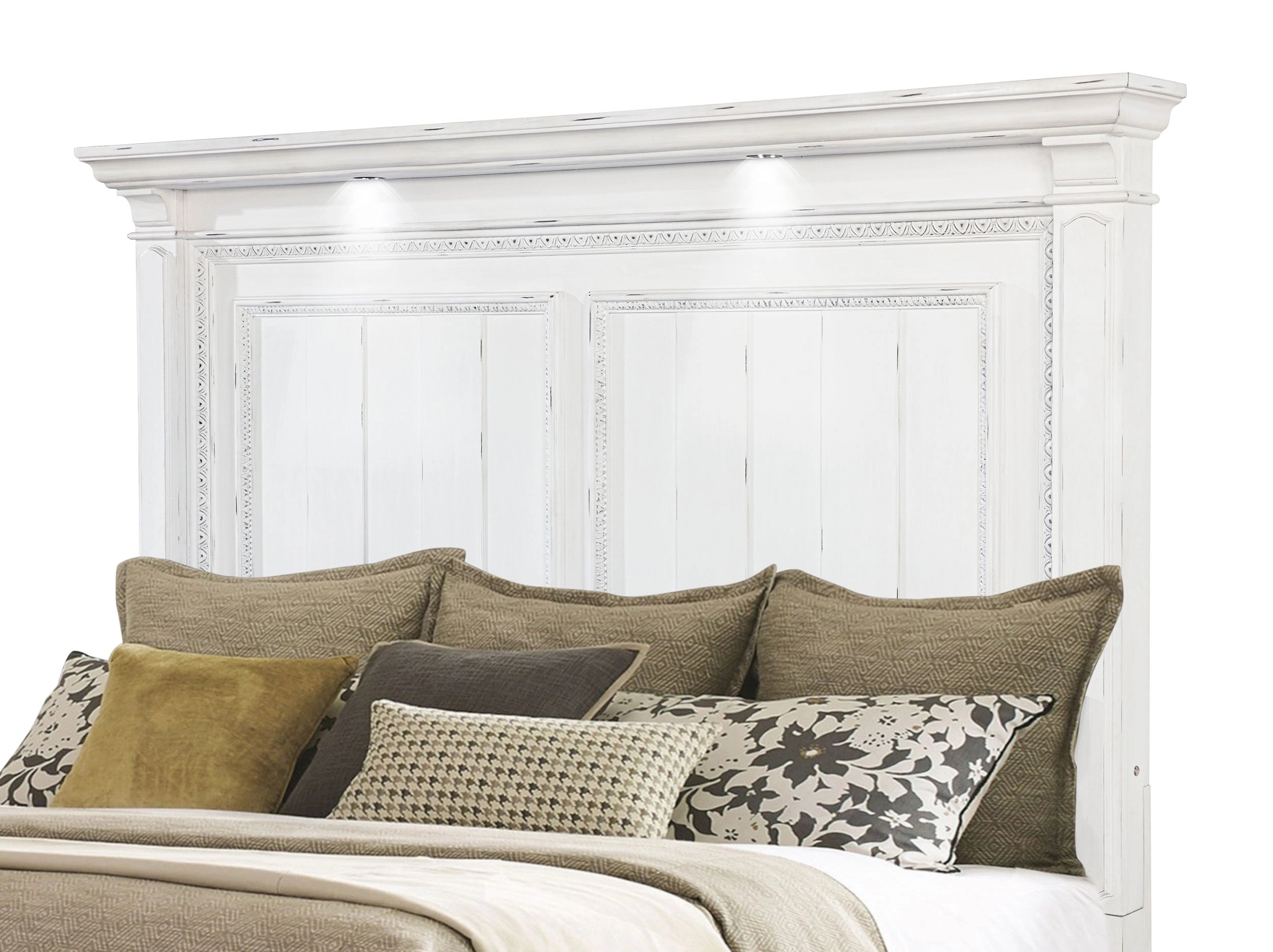 Cama McKinney con panel y luces LED