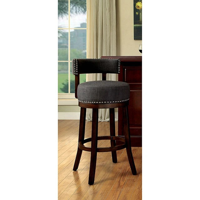 LYNSEY Taburete de Bar Roble Oscuro/Gris 24"