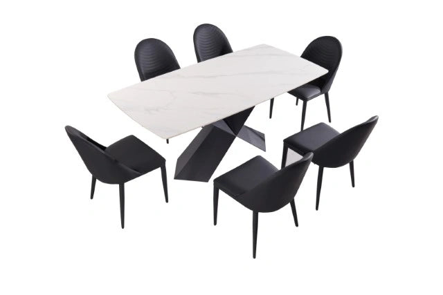 Juego de comedor Lenvik de 7 piezas blanco