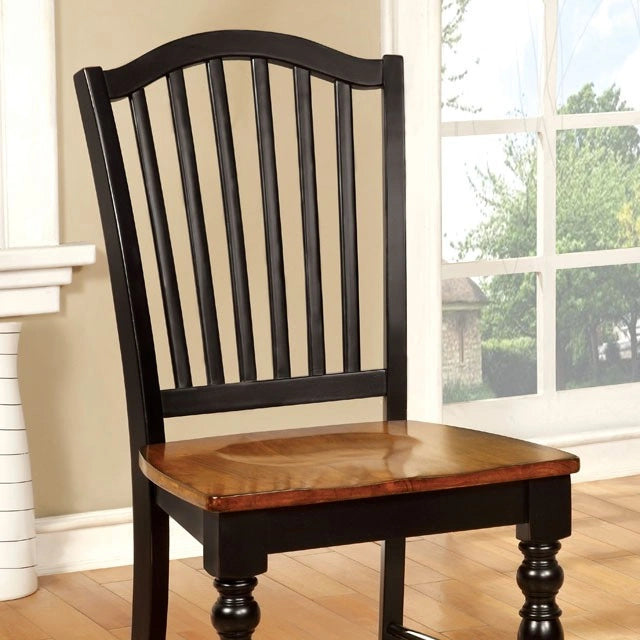 Silla de comedor MAYVILLE Negra/Roble Antiguo (2/Caja)
