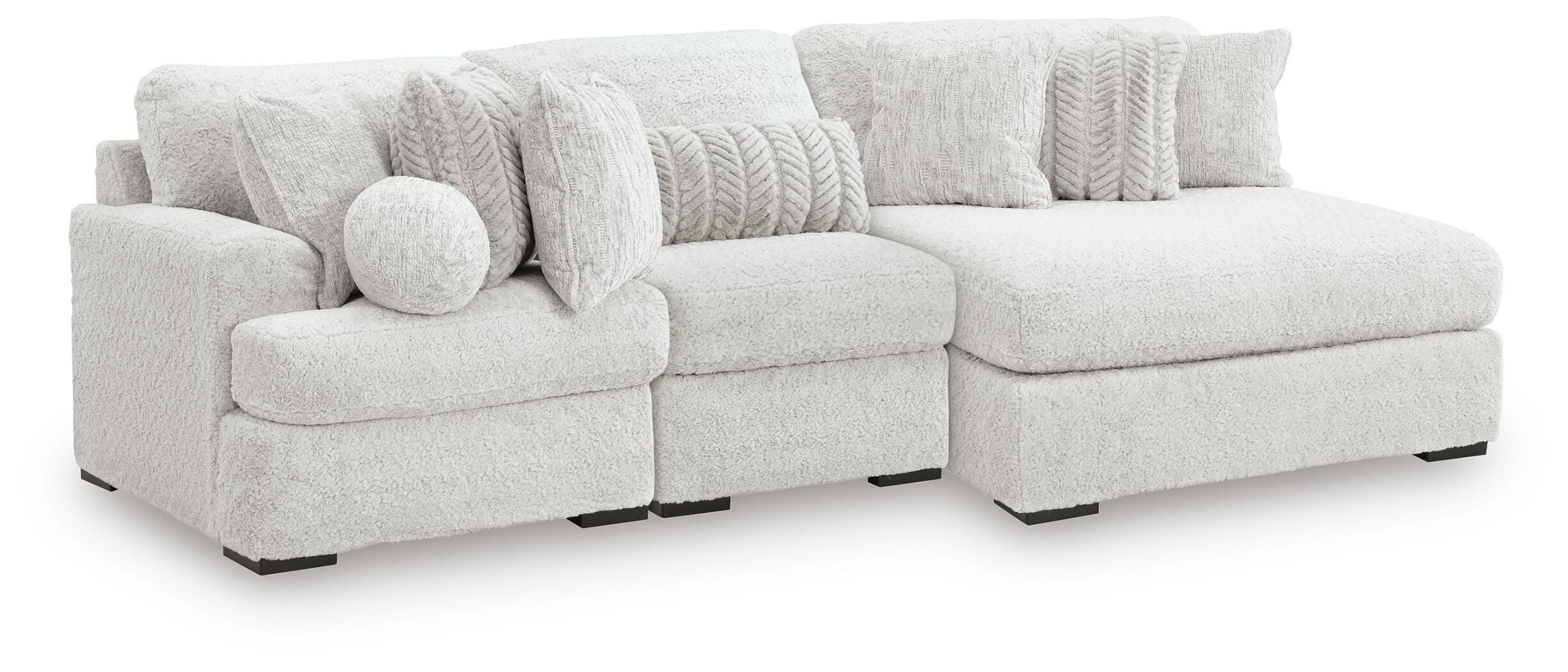 Sofá modular de peluche con chaise longue