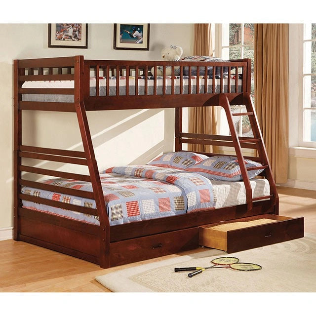 Litera doble/full California II Cherry con 2 cajones (Cherry, Walnut, Grey, & Oak)
