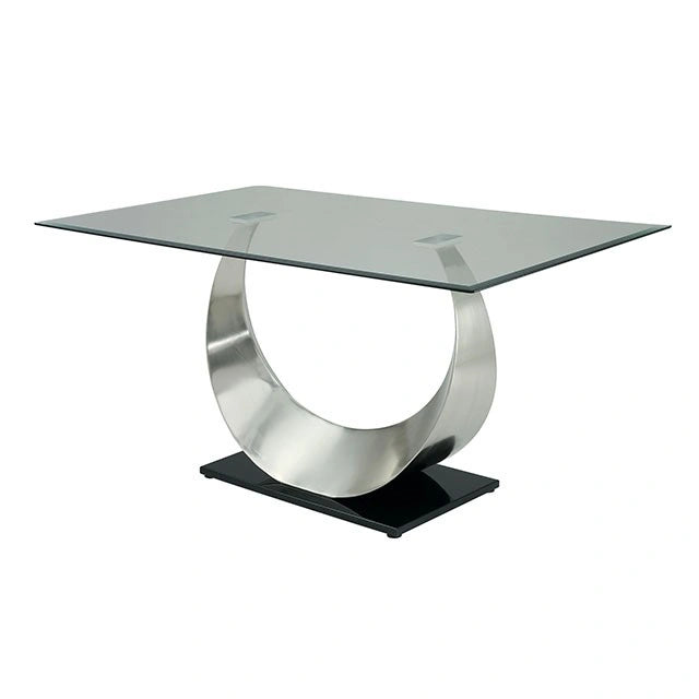 Mesa de comedor ORLA plateada/negra