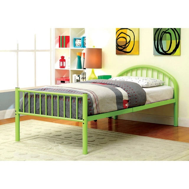 Cama matrimonial Rainbow Negra, Blanca, Plateada, Negra y Verde