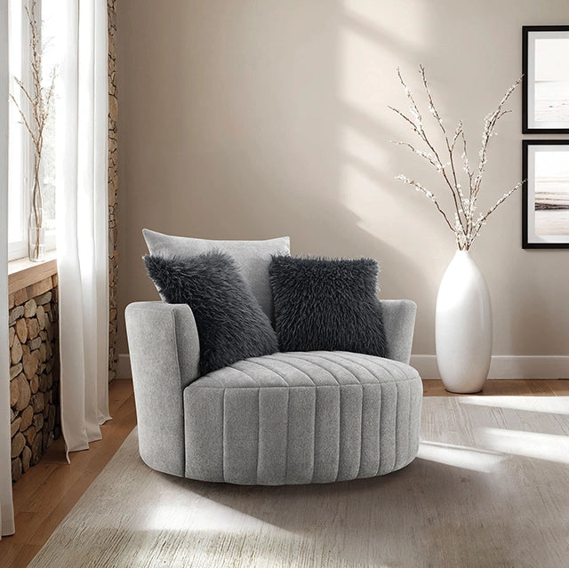 Sillón giratorio con mechones Hoople Channel