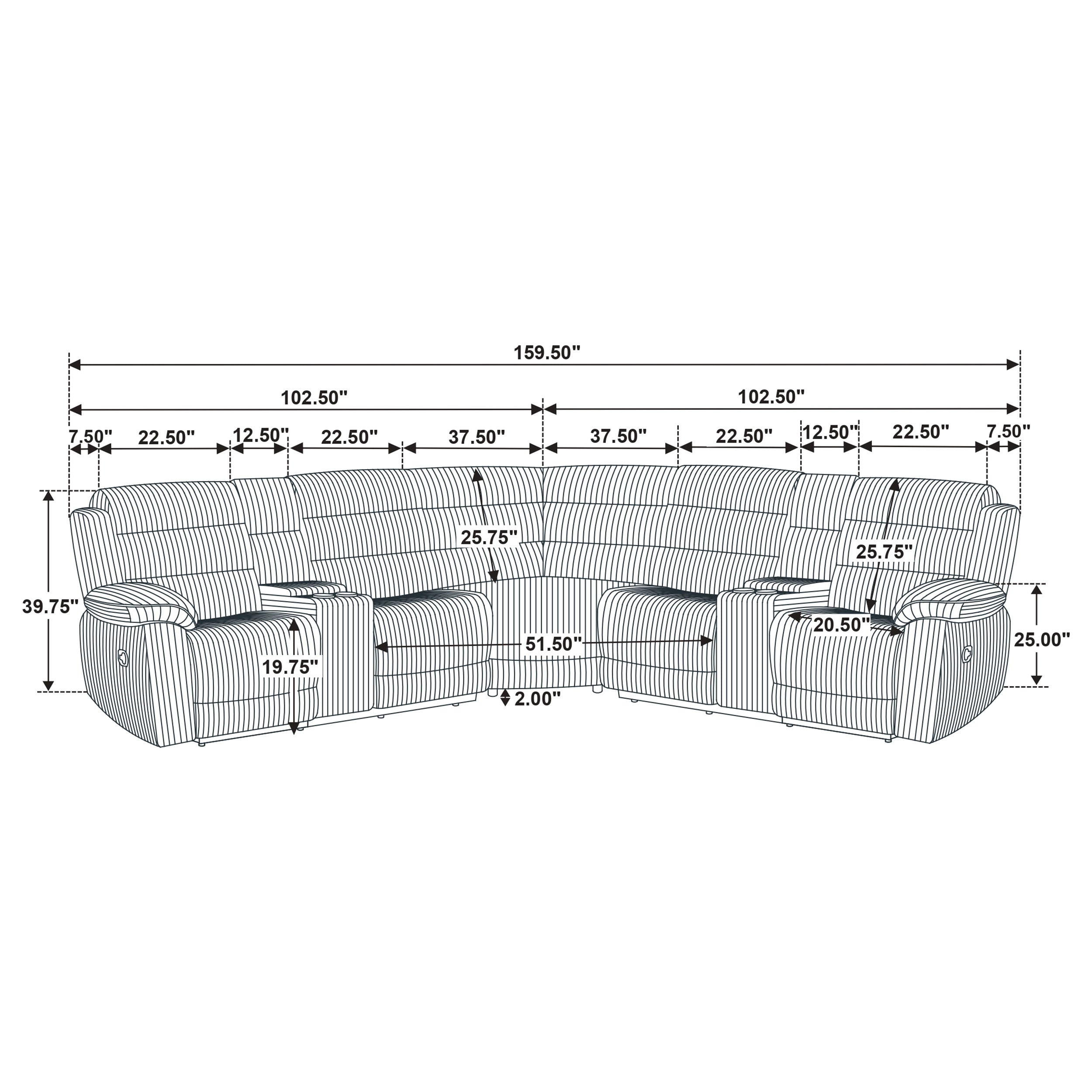 Sofá seccional reclinable Atkinson
