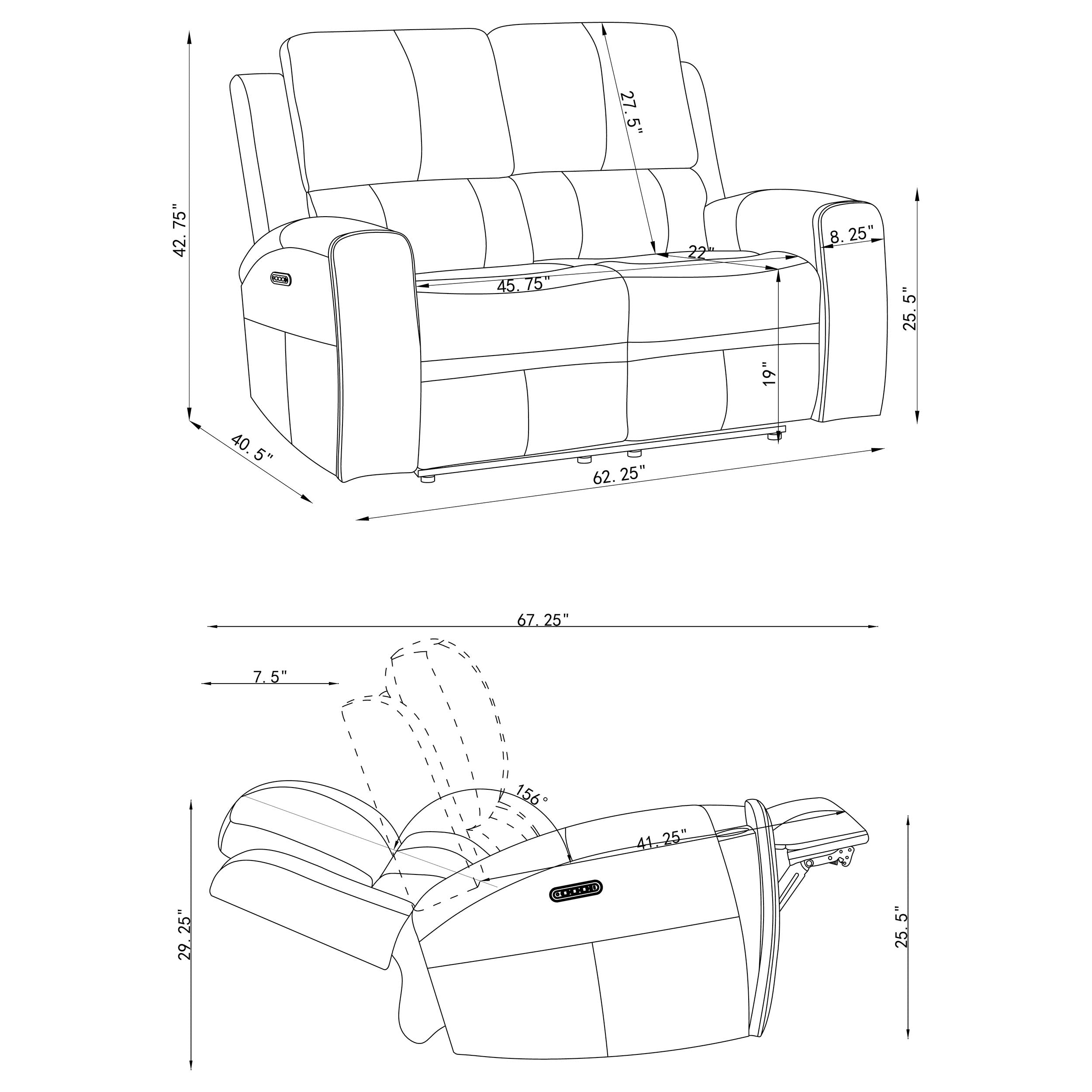 Juego de sofá reclinable de tres plazas Brickston