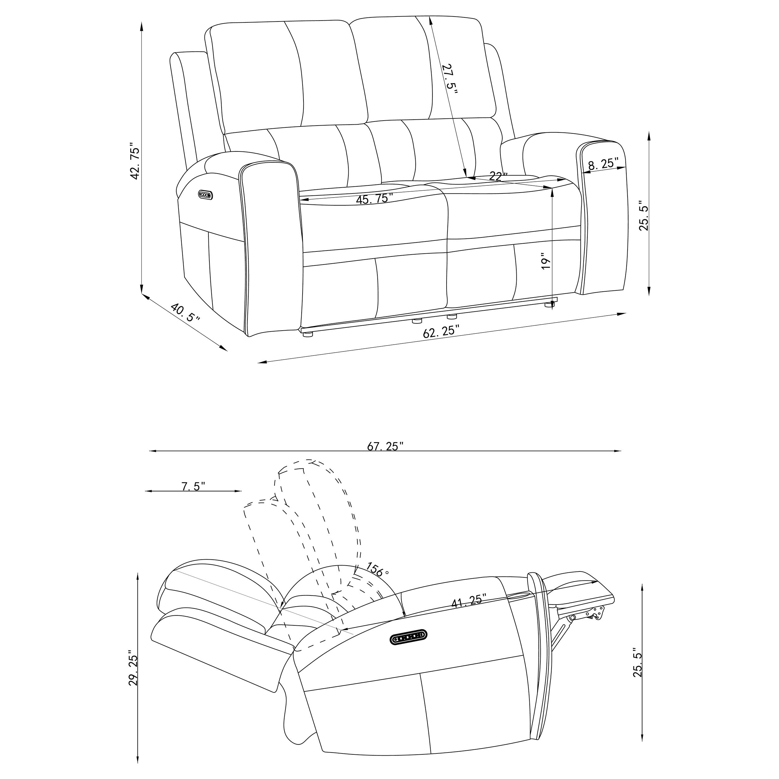 Juego de sofá reclinable de tres plazas Brickston