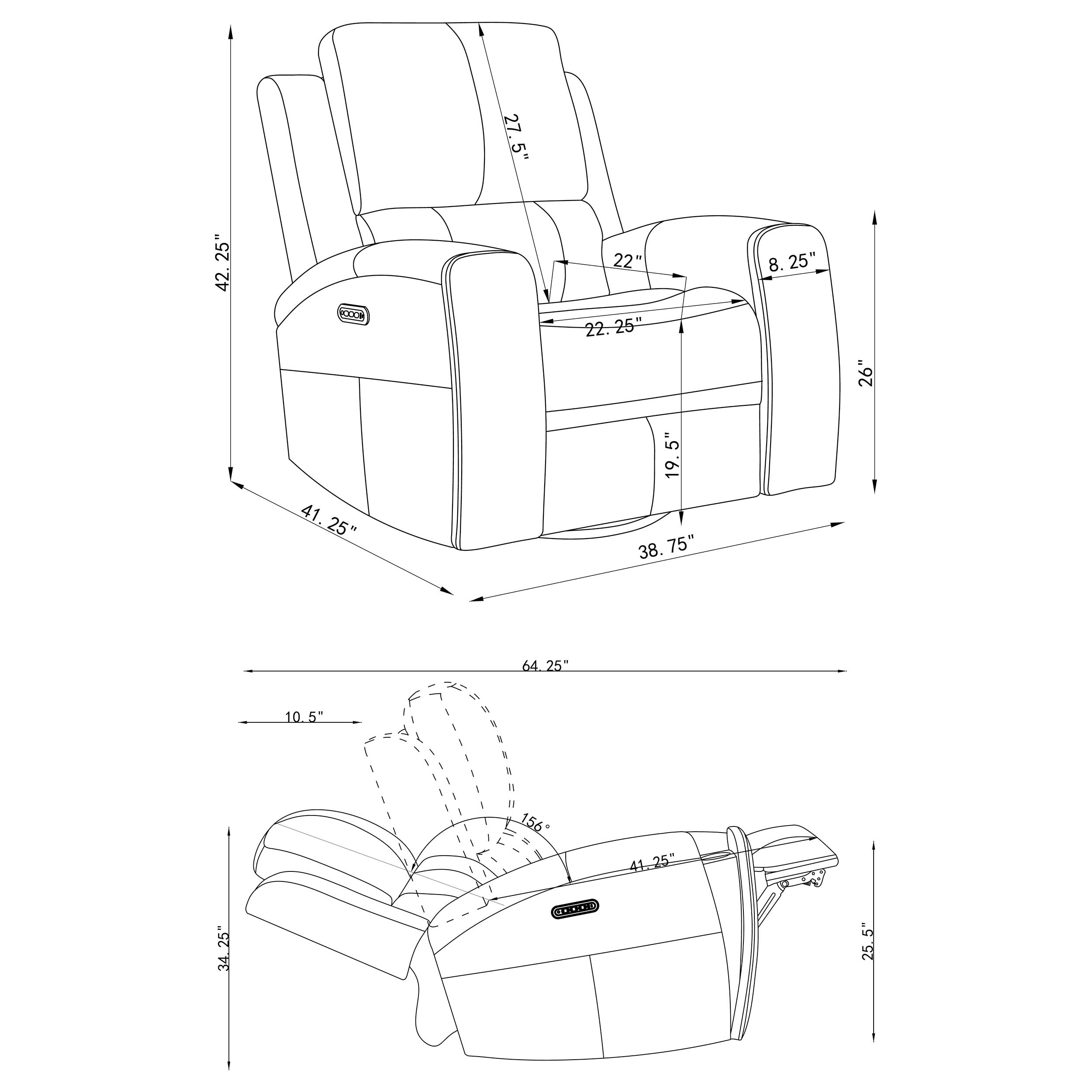 Juego de sofá reclinable de tres plazas Brickston