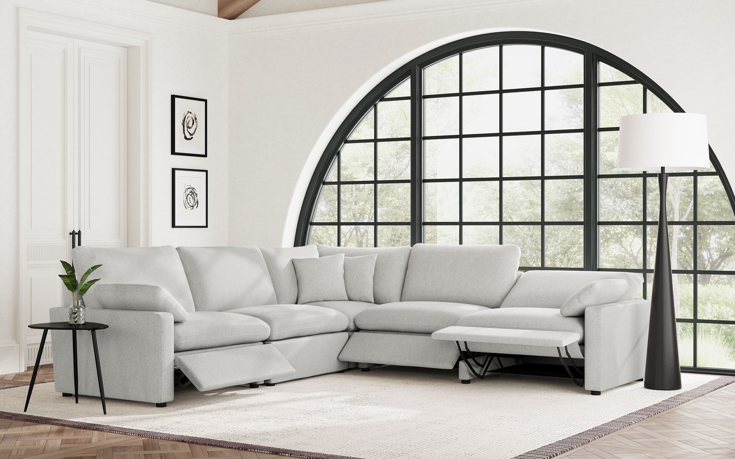 Sofá seccional reclinable eléctrico modular Collins