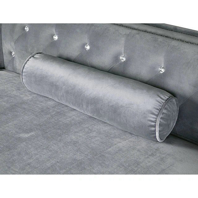 Seccional Amie Glam gris y negro con almacenaje