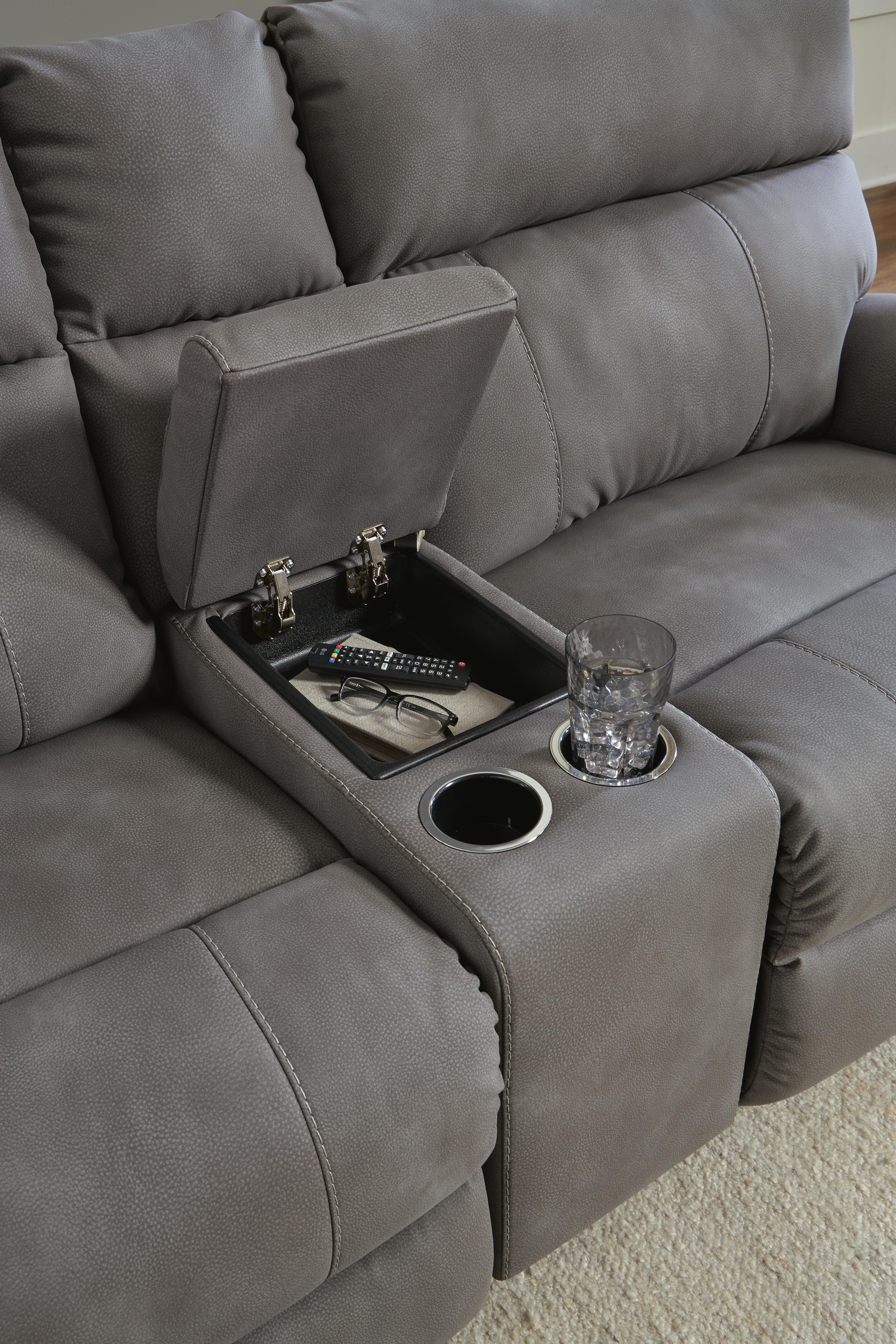 Seccional reclinable doble con consola y Power DuraPella de última generación