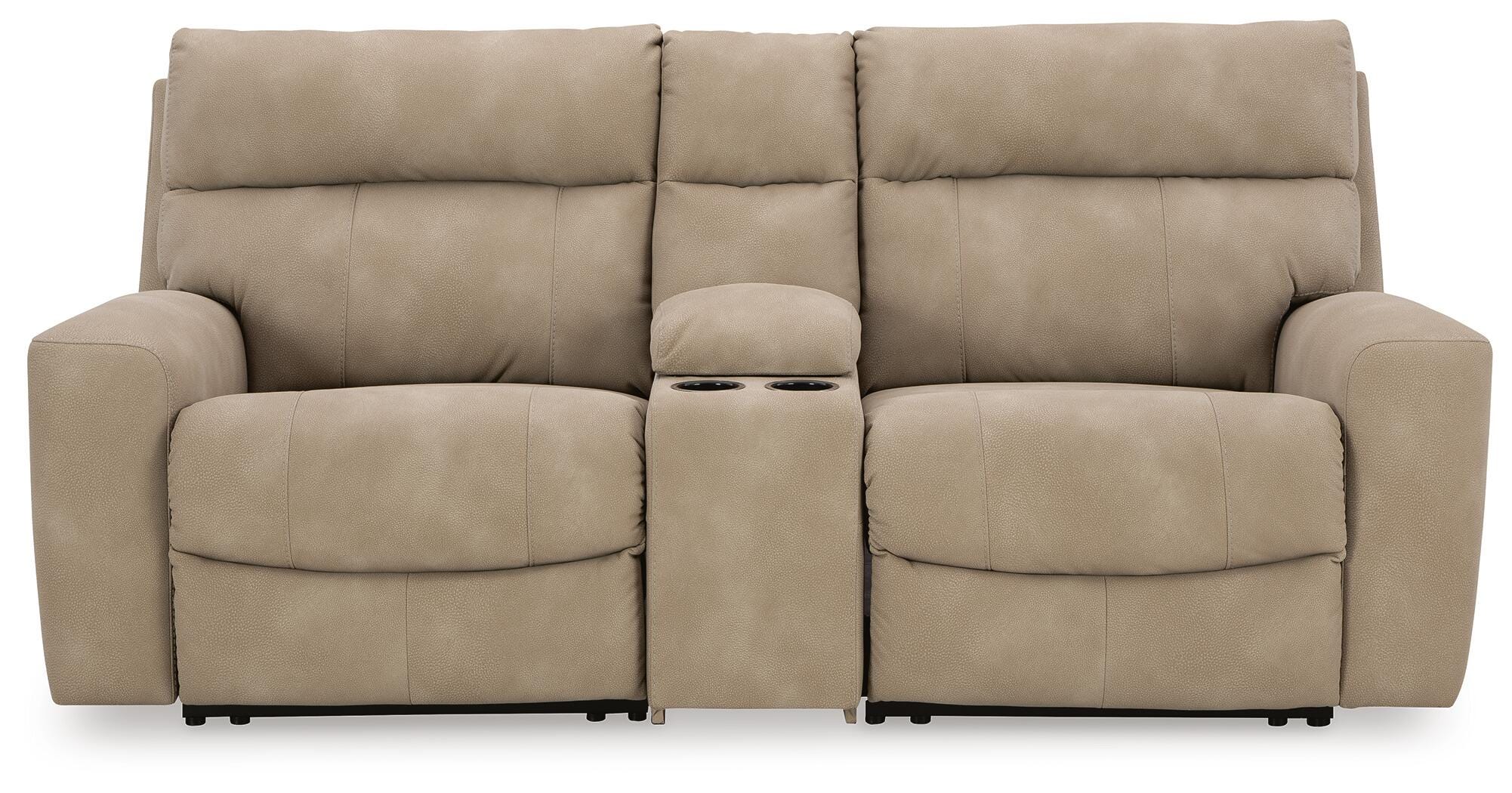 Seccional reclinable doble con consola y Power DuraPella de última generación